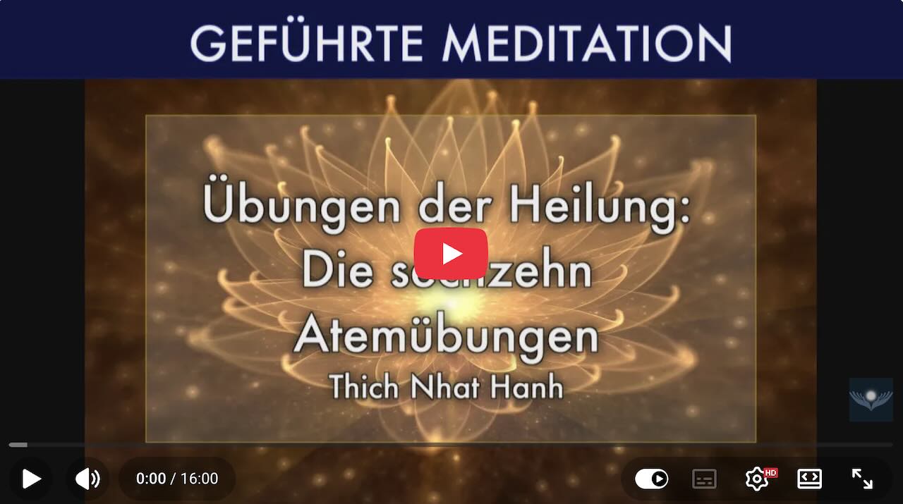 Die sechzehn Atemübungen nach Thich Nhat Hanh, wundervolle Anleitung zum Mitmachen auf deutsch - Dauer 16 Minuten